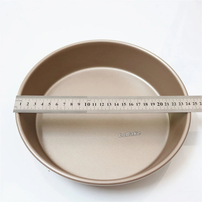 New 9 inches 5cm deep bottom golden carbon steel coating round shape nonstick metal pizza pie pan cake mold bakery tools