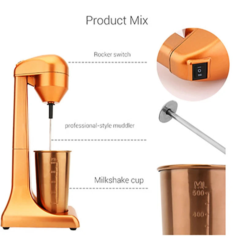 220V Electric Milk Frother Portable Milk Foamer Multifunctional Food Mixer Milk Cappuccino Blender Mixing Milkshake Foam Maker