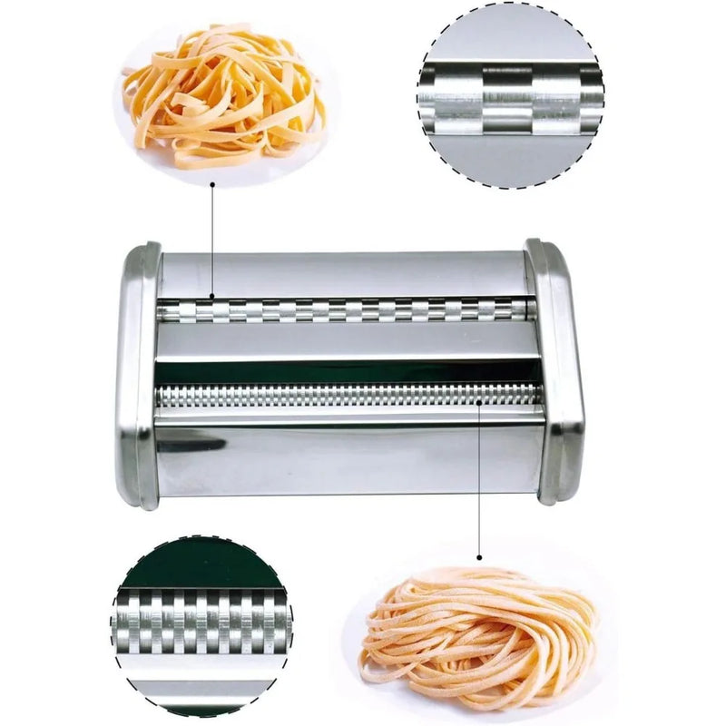 Shule Electric Pasta Maker with Motor Automatic Pasta Machine with Hand Crank and Multifunctional Rollers