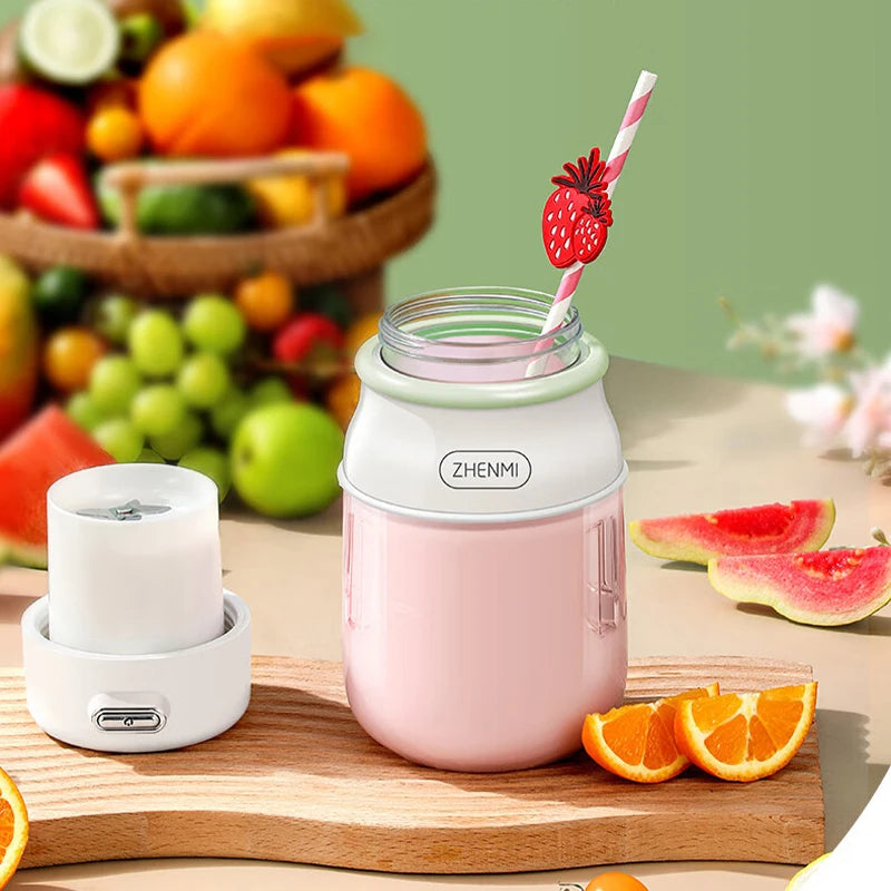 ZHENMI TonTon Portable Juicer Cup 800ML Juicer Mixer Electric Mini Blender Fruit Vegetables Quick Juicing Kitchen Food Processor