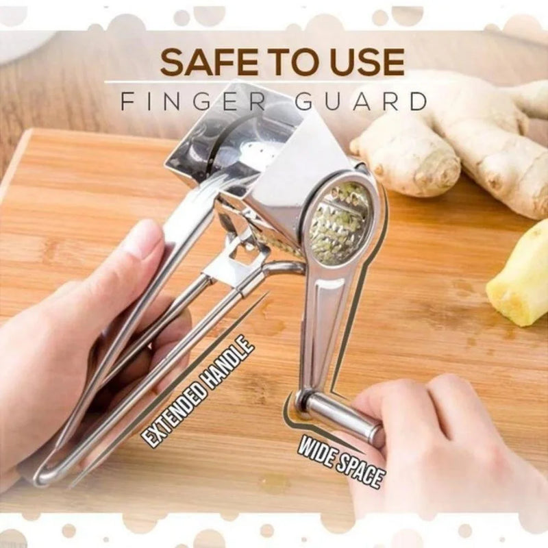 Handheld Rotary Cheese Grater, Cheese Hand Grater Kitchen Craft Stainless Steel Cheese Vegetable Grater Shredder with Handle