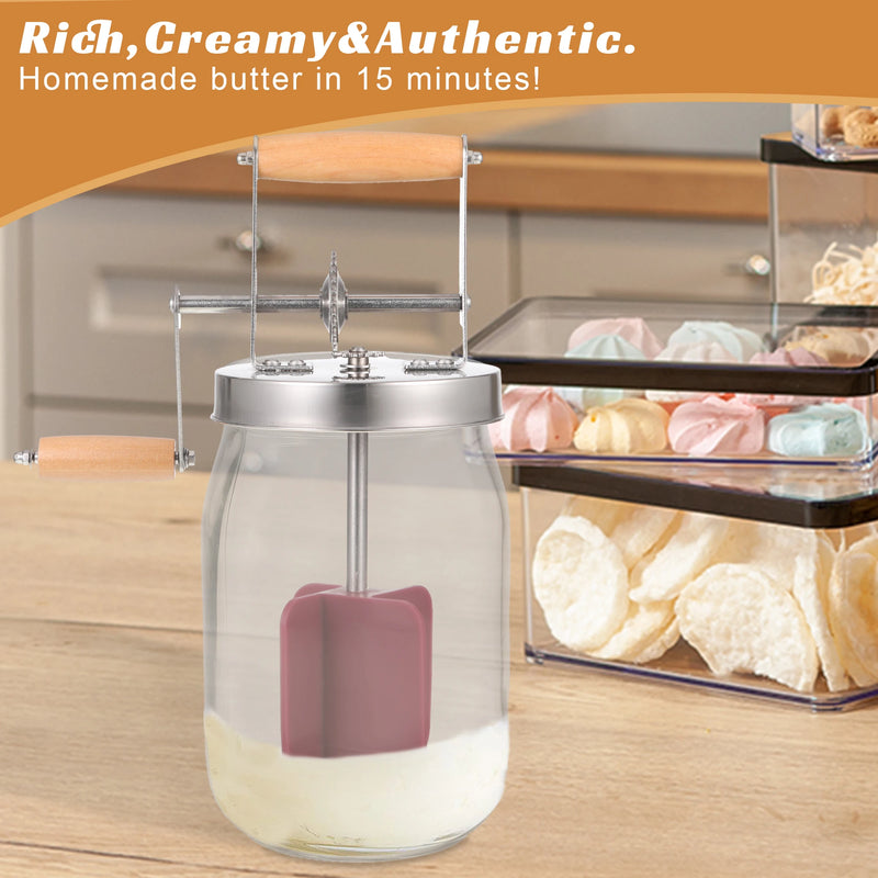 1500 ML Butter Churn Hand Crank Butter Churner Manual Butter Maker Stirring Tool Kitchen Gadgets Detachable Food Mixer