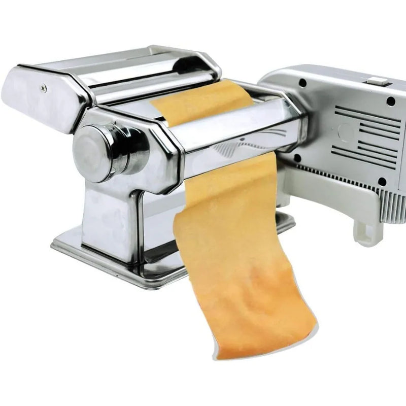 Shule Electric Pasta Maker with Motor Automatic Pasta Machine with Hand Crank and Multifunctional Rollers