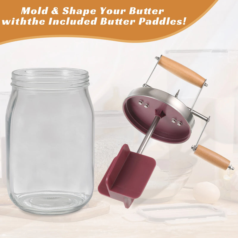 1500 ML Butter Churn Hand Crank Butter Churner Manual Butter Maker Stirring Tool Kitchen Gadgets Detachable Food Mixer