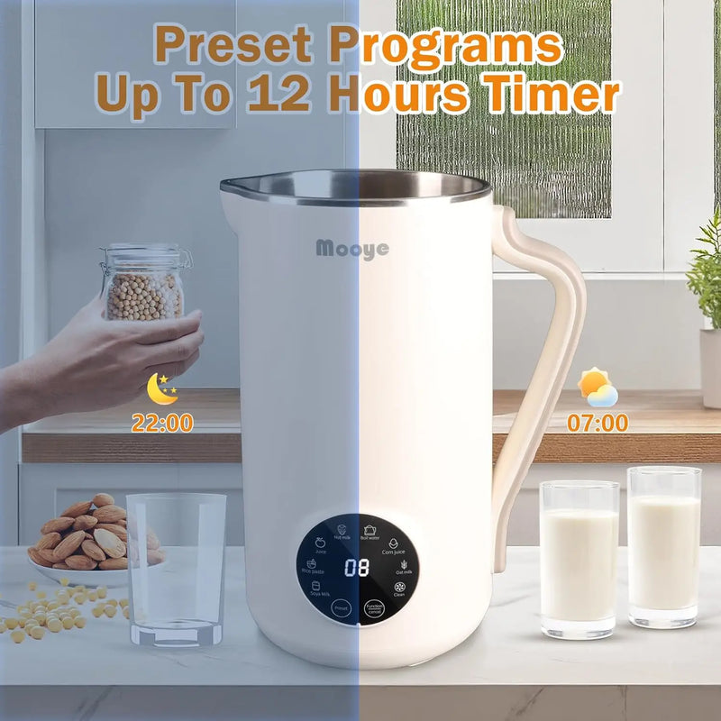 35oz/1000ml Nut Milk Maker with Nut Milk Bag - 8 in 1 Automatic Soy Machine for Homemade Almond, Oat, Soy Milk Machine