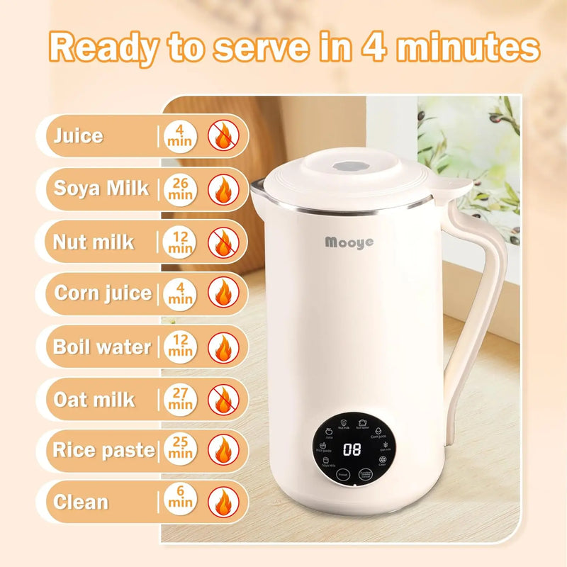 35oz/1000ml Nut Milk Maker with Nut Milk Bag - 8 in 1 Automatic Soy Machine for Homemade Almond, Oat, Soy Milk Machine