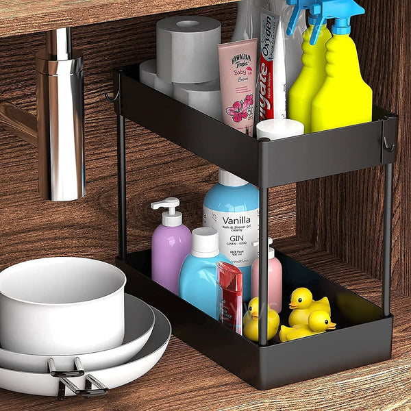 kitchen Organizer Under Sink Organizer Drawer Organizers Storage Rack 2 Tier Cabinet Organizer Storage Holder Kitchen Spice Rack